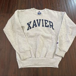 Vintage Champion 90’s  Xavier University College Gray Sweatshirt Adult Small